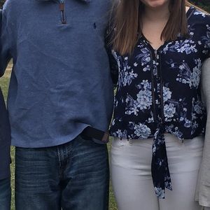 Navy floral shirt from American Eagle!